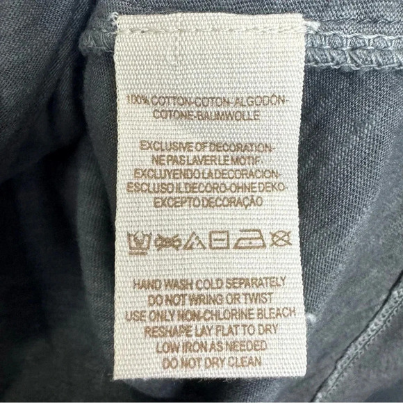 Free People Sequin Henley Top Medium Wash Gray Long Sleeve V-Neck Fairy Grunge - Picture 8 of 8